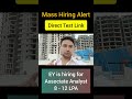 EY is Mass hiring for Associate Analyst role. Like, Comment & Subscribe for more such jobs.