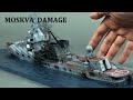 Making Moskva damage diorama