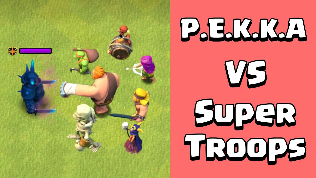 P.E.K.K.A VS ALL SUPER TROOPS | Every Level Pekka Vs Super Troops | Clash of Clans