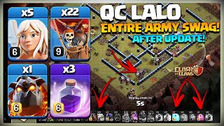 Army Swag! Th13 Queen Charge LaLo | TH13 QC LALO | Th13 LAVALOON Attack - Best Th13 3 Star Attack