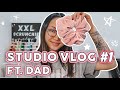 STUDIO VLOG | Day In The Life Making XXL Scrunchies | How Dad Helps My Small Business Run ❤ Sewing ✨