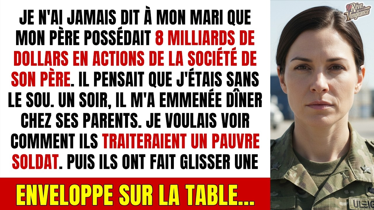 On a fait glisser une enveloppe vers moi en plein dîner chez mes beaux-parents, et Robert Harper m'a dit : « Cela devrait faciliter les choses pour tout le monde. » Avant même de l'ouvrir, je...