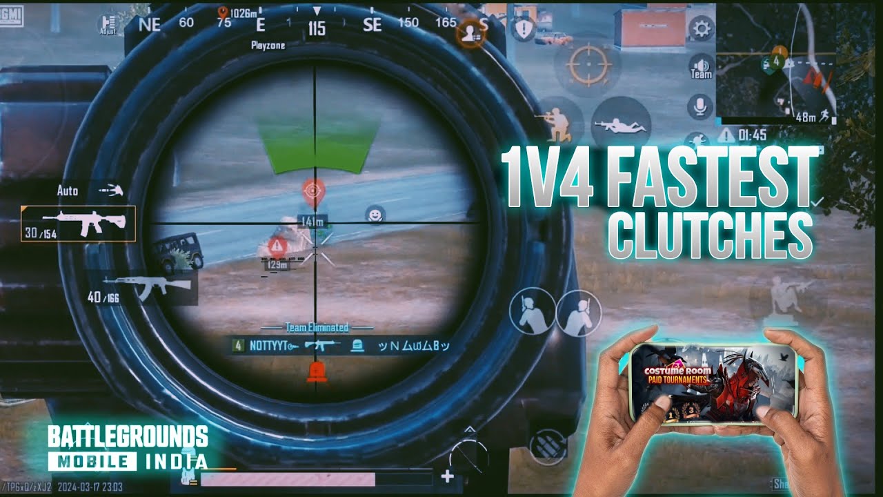 1v4 fastest clutches bgmi video #bgmi #1v4 #clutch - YouTube