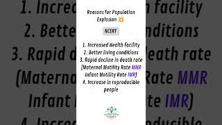Reasons for Population Explosion 💥 NCERT Biology Class XII