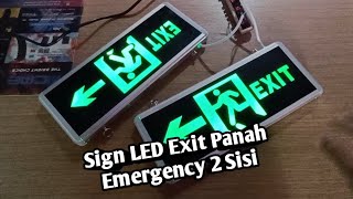 Sign LED Exit Panah Emergency 2 Sisi