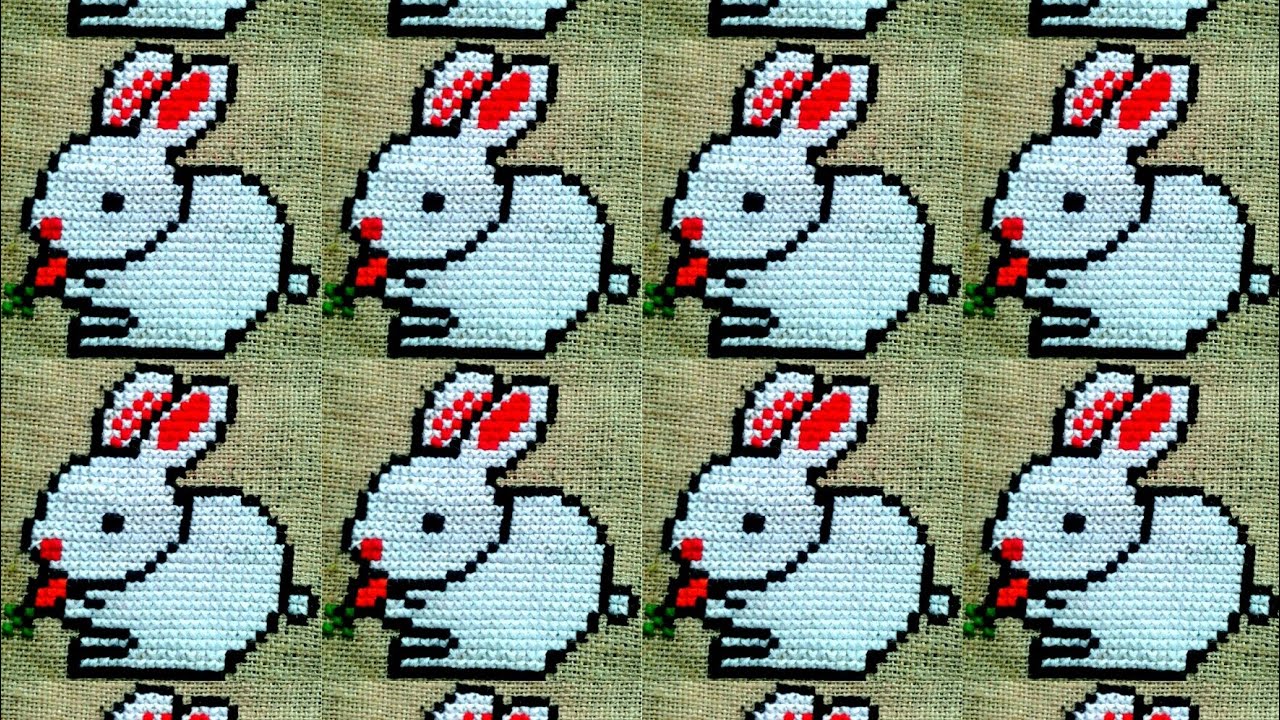 Beautiful cross stitch 'RABBIT ASON' .plz watching the video - YouTube