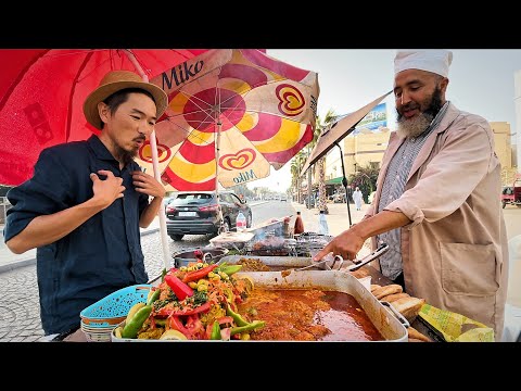 niveau 9999 l'alimentation de rue au Maroc 🇲🇦 Agadir - rate de boeuf farcie + tajine de chèvre argan