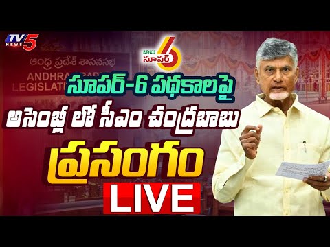 LIVE : CM Chandrababu Naidu SPEECH on Super Six 6 Schemes | AP Assembly LIVE | TV5 News - TV5NEWS