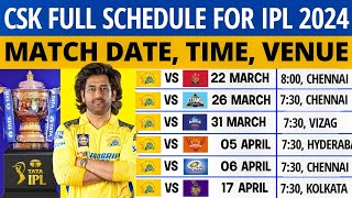 IPL 2024 - Chennai Super Kings Match Schedule | CSK Match Schedule 2024 | CSK Schedule 2024 screenshot 2