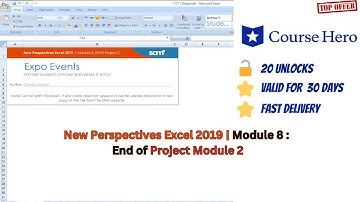 New Perspectives Excel 2019 | Module 8: End of Module Project 2 #newperspective #courseherounlocks