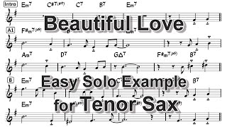 Video thumbnail of "Beautiful Love - Easy Solo Example for Tenor Sax"