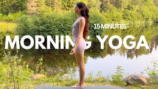 15 MIN Gentle Morning Yoga | Nature Sounds & Birdsong (No Props)