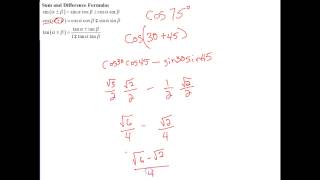 5-4 Sum and Difference Formulas