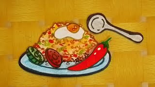 how to make fried rice | stop motion|✨paper play | asmr