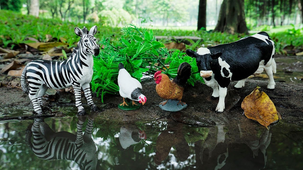 Wild Animals in Farm Lake Water Animal Toys