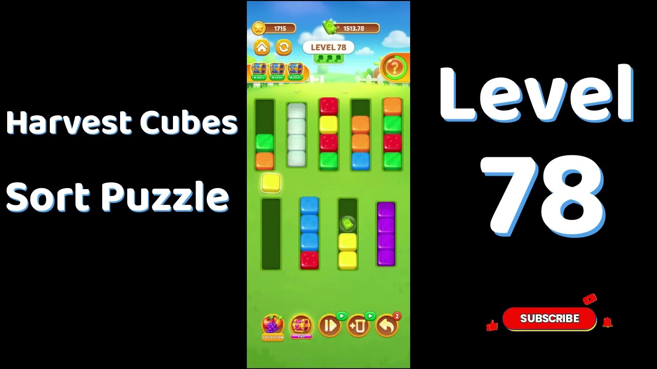 Harvest Cubes Sort Puzzle Level 78 Walkthrough 🌽🧠 | Relaxing Sort Game | Go Answer