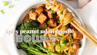 Spicy Peanut Udon Noodle Bowls | This Savory Vegan