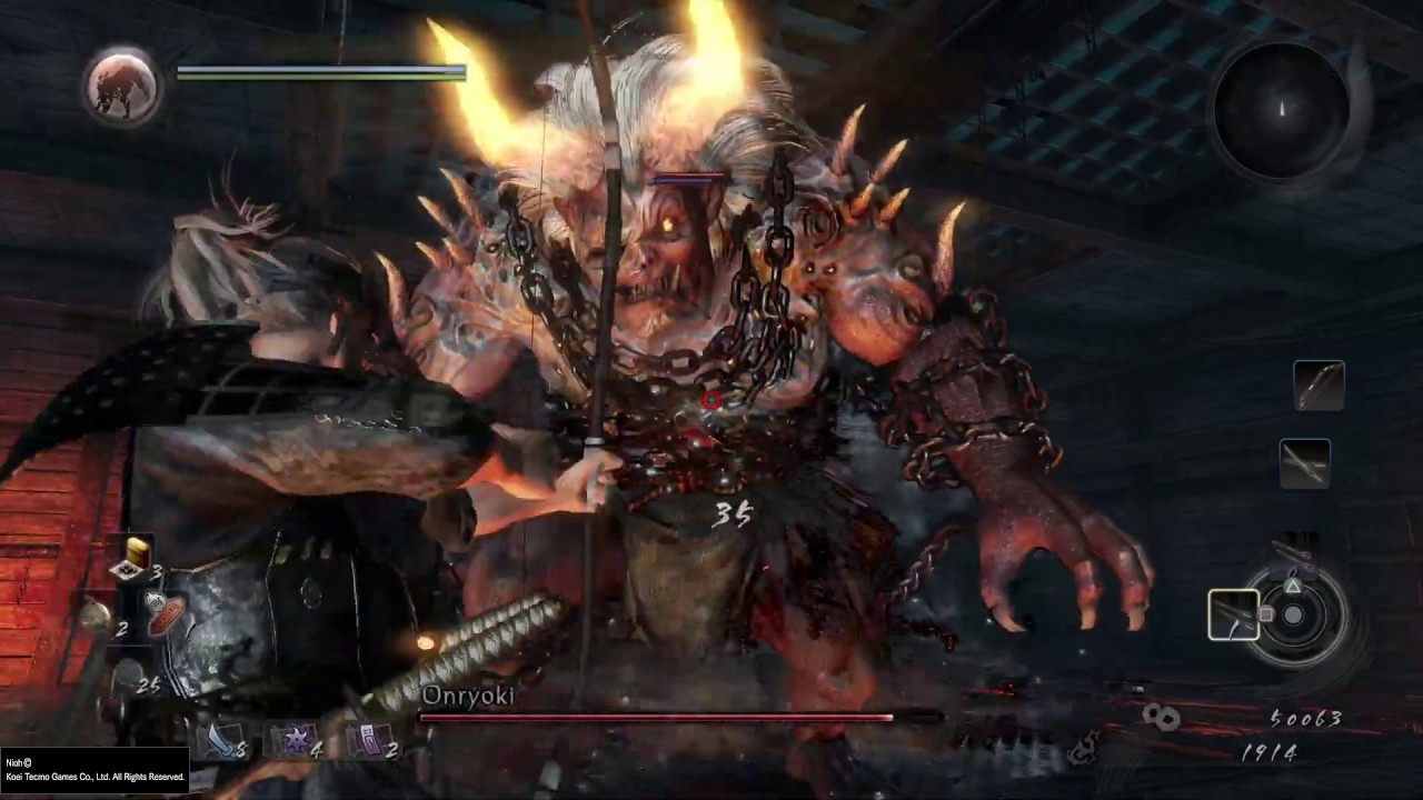Nioh onryoki boss fight walkthtough ps4 pro gameplay