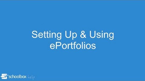 Setting Up & Using ePortfolios - LMS Tools