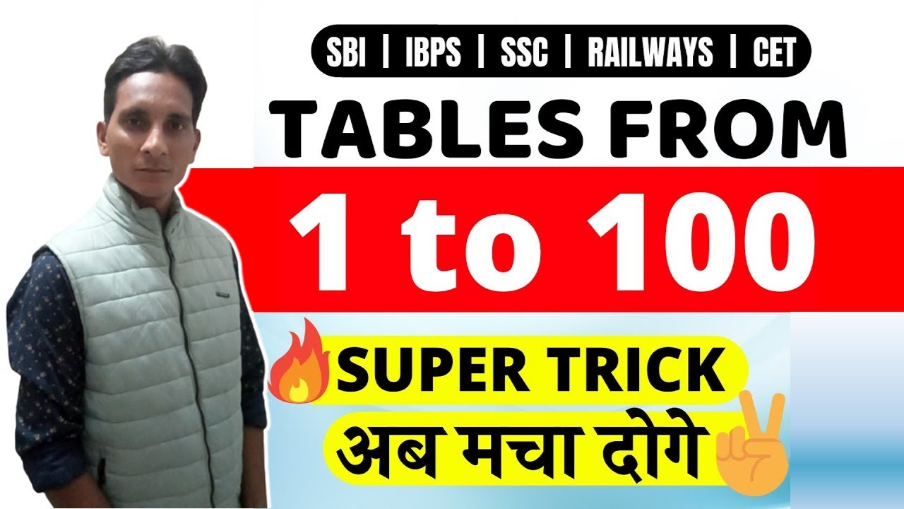 Tables from 1 to 100 | Super Trick | 1 to 100 table Trick | Edu Gyan ...