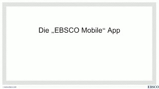 EBSCO Trainertipp Dezember 2021: Die EBSCO Mobile App