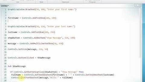 الصف السادس+السابع/SMALLBASIC/الدرس العاشر/The control object/مس ليلى كنعان