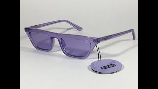 Quay Qw000383 Violviol Finesse Sungles Alyssa Violet Small Square Purple Clear Frame And Lens