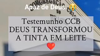 Testemunho CCB DEUS TRANSFORMOU A TINTA EM LEITE 🙏🙌