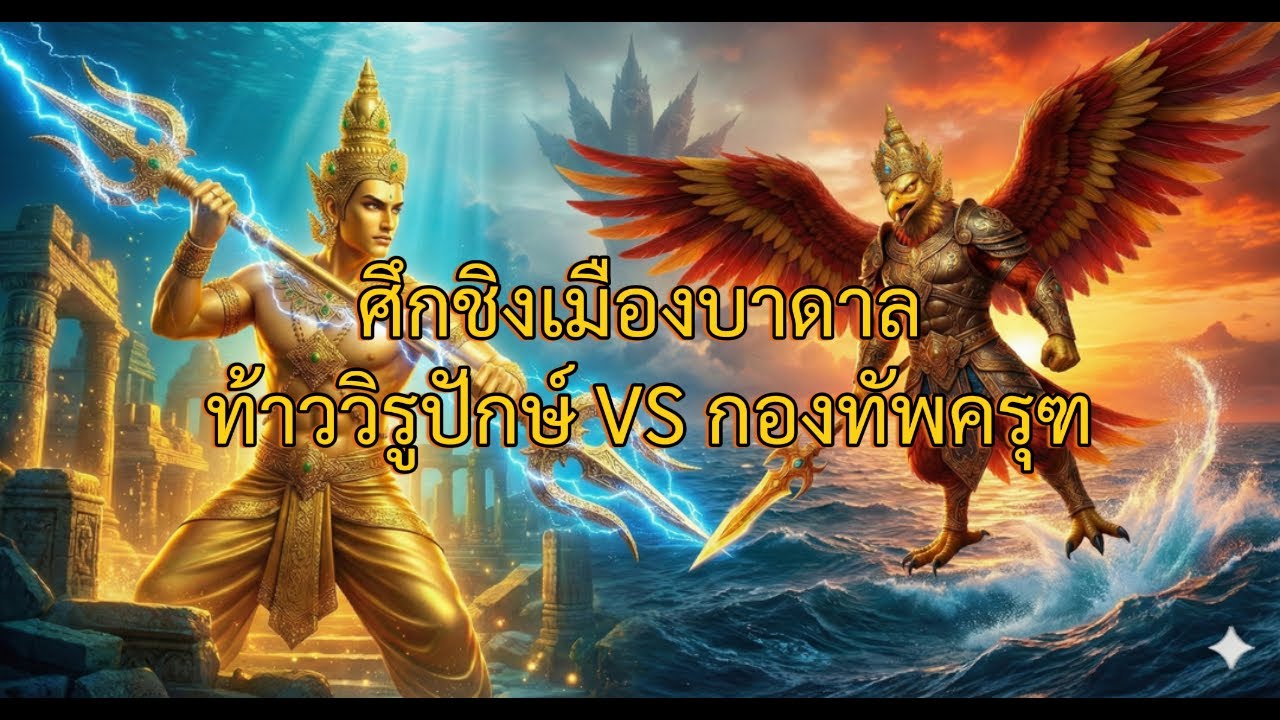 ศึกชิงเมืองบาดาล: ท้าววิรูปักษ์ VS กองทัพครุฑ | มหากาพย์สงครามเทวะ (AI Cinematic)
