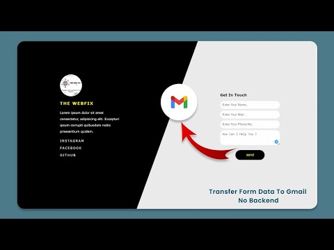 Portfolio Card Send HTML Form Data to Gmail No Backend