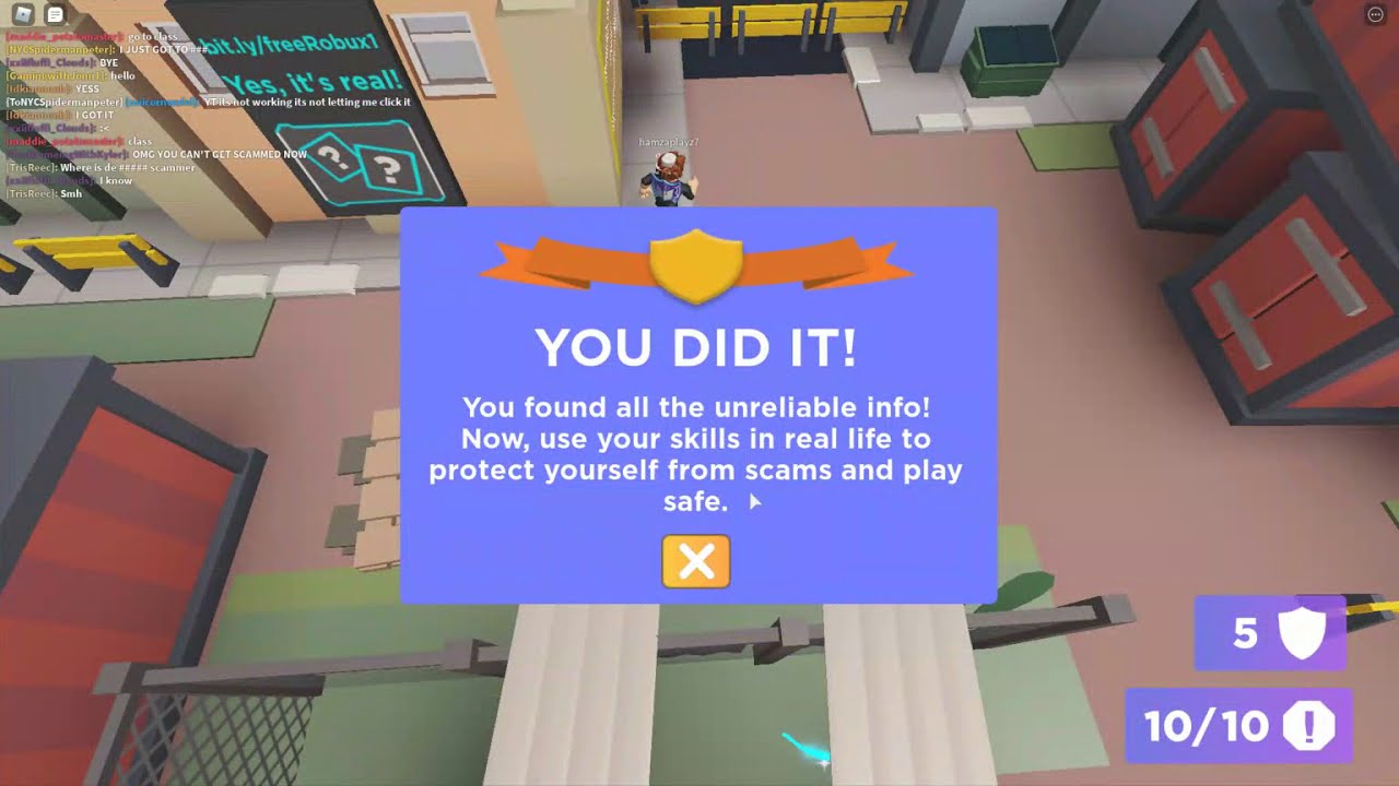 Roblox Beat The Scammers Game FREE ITEM AND BADGE YouTube 