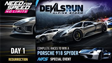Day 1 (Resurrection) - Porsche 918 Spyder | Need For Speed: No Limits