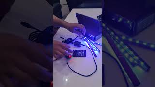 Lampu LED Kolong Dashboard Kabin Interior Mobil Remote RGB 16 warna