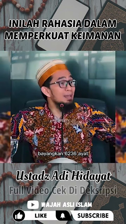CARA MEMPERKUAT KEIMANAN KITA KEPADA ALLAH | USTADZ ADI HIDAYAT | SEMOGA BERMANFAAT!!