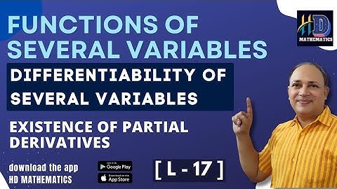 Differentiability of functions of several variables/L17/existence partial derivatives multivariable
