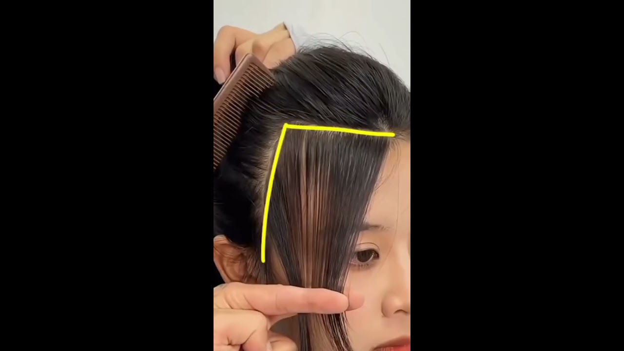 Easy Technique To Cut Front Hair Bang Flick Cutting Shorts Trending Fashion Hairbangs