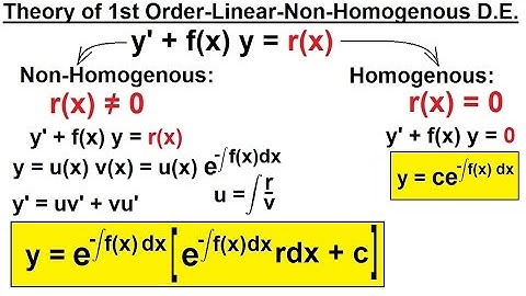 Differential Equation - 1st Order Linear: Variation of Parameters (1 of 4) Theory