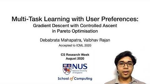 Pareto Optimisation: Multi-Task Learning with User Preferences