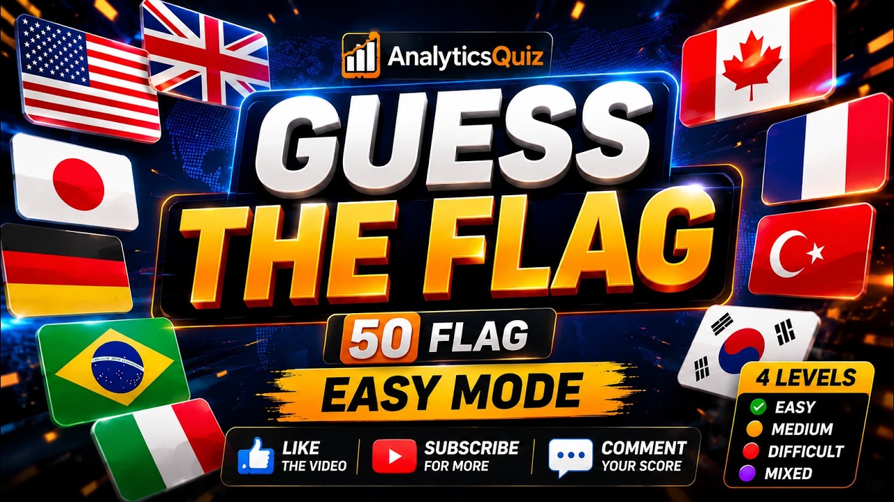 50 EASY FLAGS Challenge 🌍 | How Many Can You Guess? #guesstheflag # ...