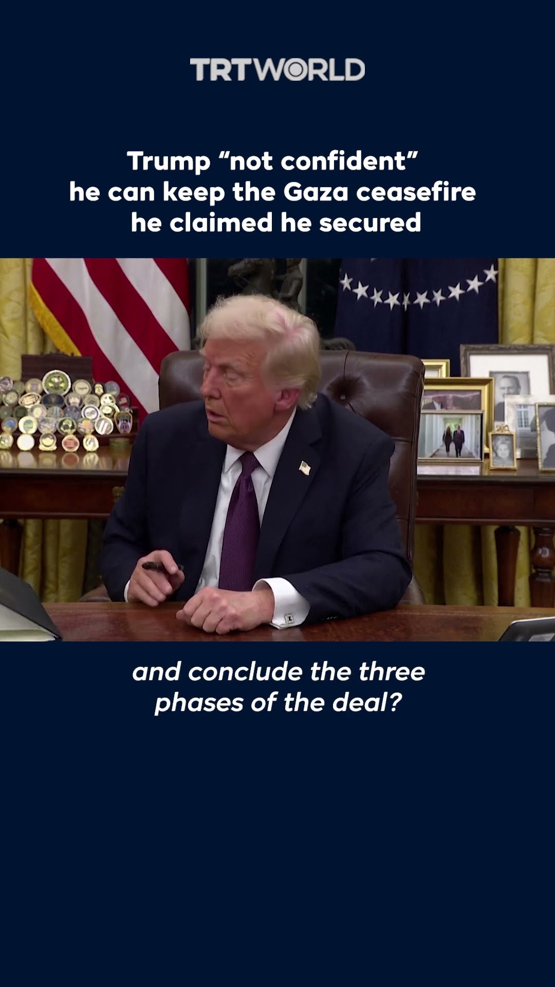 Trump “not confident” he can keep the Gaza ceasefire he claimed he secured
