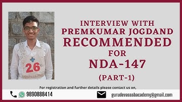 Interview with Premkumar Jogdand | Recommended for NDA-147 | Part-1| Col R K Sinha | SSB Interview