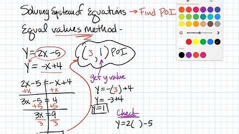 Solving a System of Equations - Equal Values Method