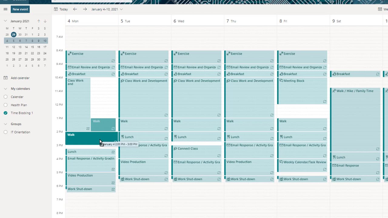 Use Time Blocking For Productivity In An Outlook 365 Calendar YouTube