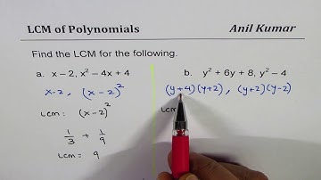 How to Find LCM of Quadratic Polynomials y^2 + 6y + 8 and y^2 - 4