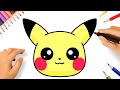 HOW TO DRAW KAWAII PIKACHU FACE EASY ⚡