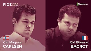 Carlsen Battles Bacrot in Quarterfinals | FIDE World Cup