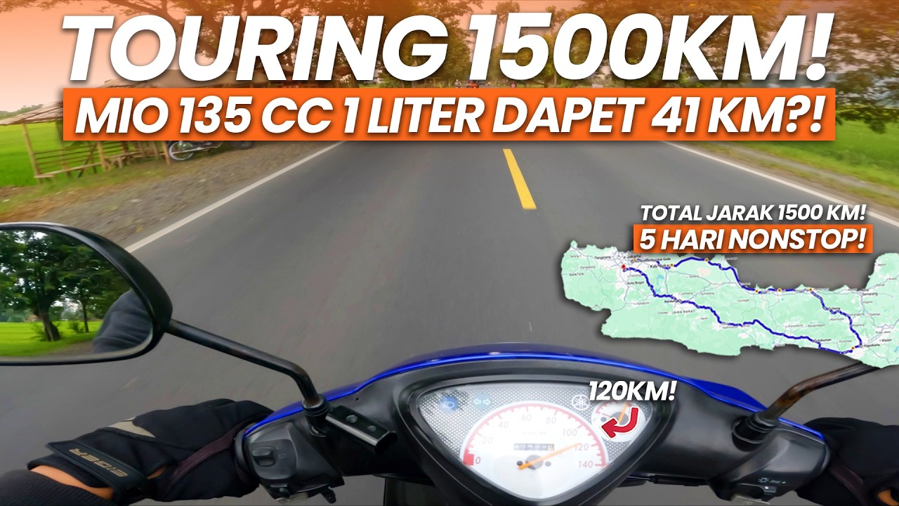 1 LITER TEMBUS 41KM‼️ Mio Sporty 135CC Ekspedisi 1500KM Keliling Jawa | Part Final
