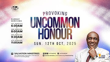 Provoking Uncommon Honour | Sunday Service | Sunday, 12th October 2025