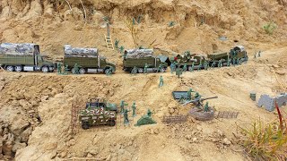 : Army Men:Big army convoy ambush #stopmotion (plastic army men)