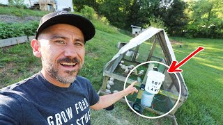 New (different) Waterer on my Chicken Tractor/ Family VLOG